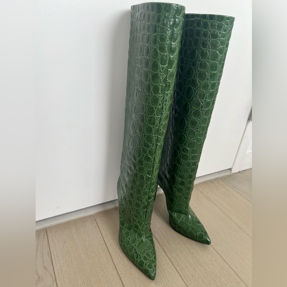 GREEN CROC PARIS TEXAS BOOTS SIZE 40 - Picture 4 of 11